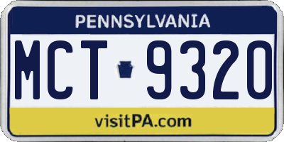 PA license plate MCT9320