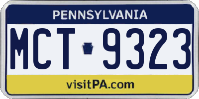PA license plate MCT9323