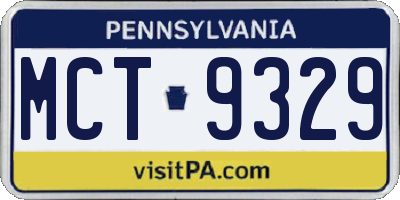 PA license plate MCT9329