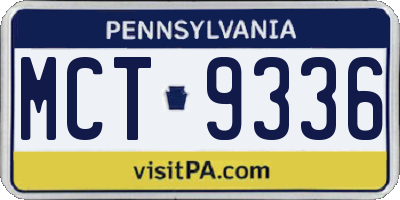 PA license plate MCT9336