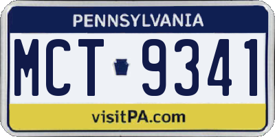 PA license plate MCT9341