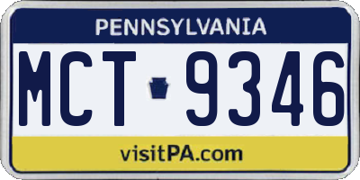 PA license plate MCT9346