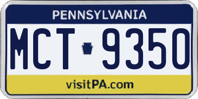 PA license plate MCT9350