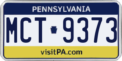 PA license plate MCT9373