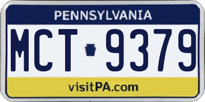 PA license plate MCT9379