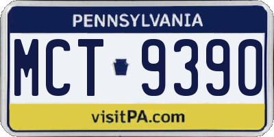 PA license plate MCT9390
