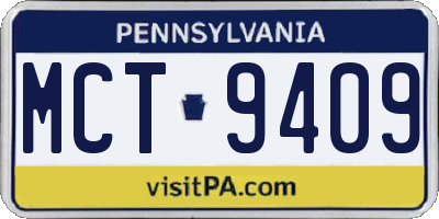 PA license plate MCT9409