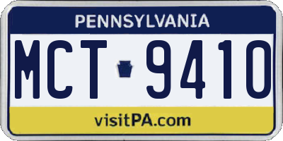 PA license plate MCT9410