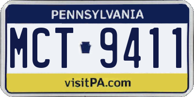 PA license plate MCT9411