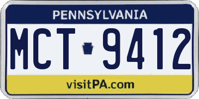 PA license plate MCT9412
