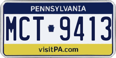 PA license plate MCT9413