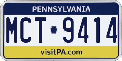 PA license plate MCT9414
