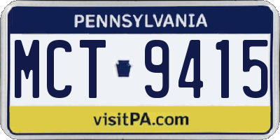 PA license plate MCT9415