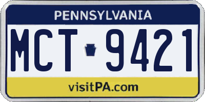 PA license plate MCT9421