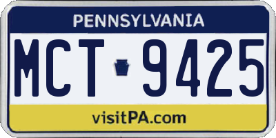 PA license plate MCT9425