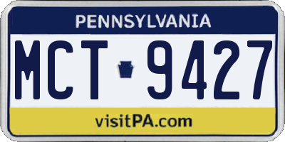 PA license plate MCT9427