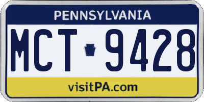 PA license plate MCT9428