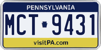 PA license plate MCT9431