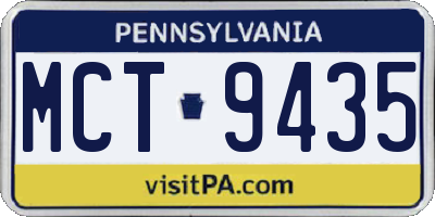 PA license plate MCT9435