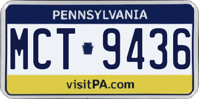 PA license plate MCT9436