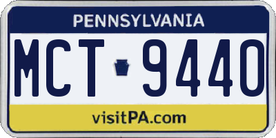 PA license plate MCT9440