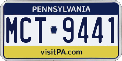 PA license plate MCT9441