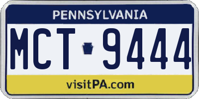 PA license plate MCT9444