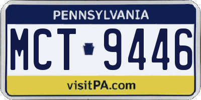 PA license plate MCT9446
