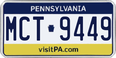 PA license plate MCT9449