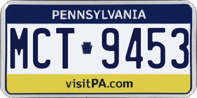 PA license plate MCT9453