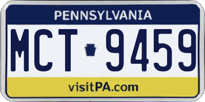 PA license plate MCT9459