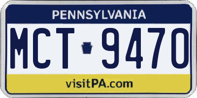 PA license plate MCT9470