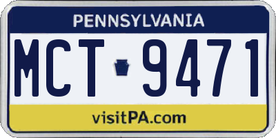 PA license plate MCT9471