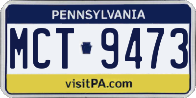 PA license plate MCT9473