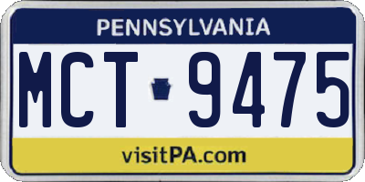 PA license plate MCT9475