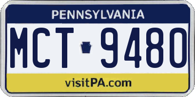PA license plate MCT9480