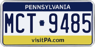 PA license plate MCT9485