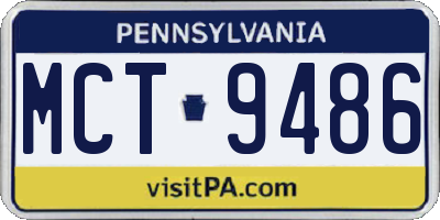 PA license plate MCT9486