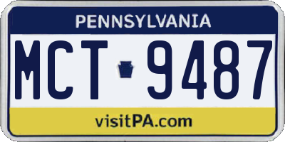 PA license plate MCT9487