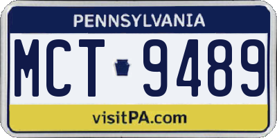 PA license plate MCT9489