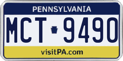 PA license plate MCT9490