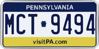 PA license plate MCT9494
