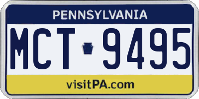 PA license plate MCT9495