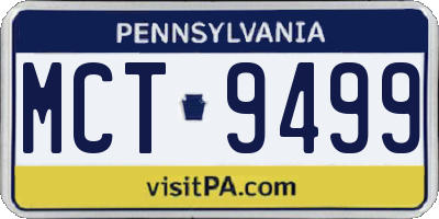 PA license plate MCT9499