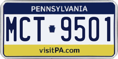 PA license plate MCT9501