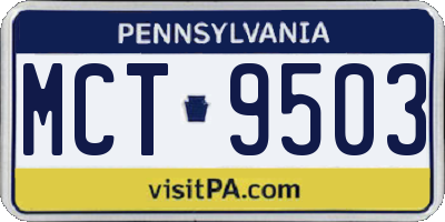 PA license plate MCT9503