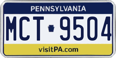 PA license plate MCT9504