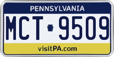 PA license plate MCT9509