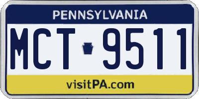 PA license plate MCT9511