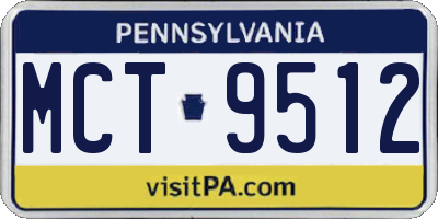 PA license plate MCT9512